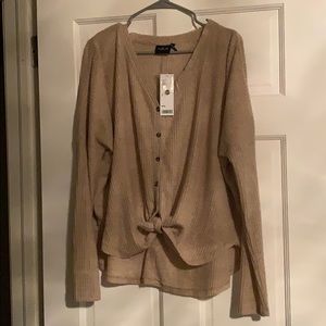 NWT Urban Outfitters button down tie knot thermal